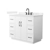 Custom image for White with Matte Black Trim / Carrara Cultured Marble / No Mirror