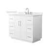 Custom image for White with Brushed Nickel Trim / Carrara Cultured Marble / No Mirror