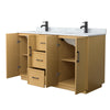 Custom image for Light Oak with Matte Black Trim / White Carrara Marble / No Mirror