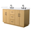 Custom image for Light Oak with Matte Black Trim / White Quartz / No Mirror