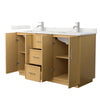 Custom image for Light Oak with Brushed Nickel Trim / Giotto Quartz / No Mirror