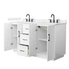Custom image for White with Matte Black Trim / Carrara Cultured Marble / No Mirror