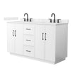 Custom image for White with Matte Black Trim / Carrara Cultured Marble / No Mirror
