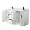 Custom image for White with Matte Black Trim / White Carrara Marble / No Mirror
