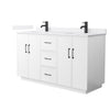 Custom image for White with Matte Black Trim / White Cultured Marble / No Mirror