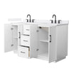 Custom image for White with Matte Black Trim / White Cultured Marble / No Mirror