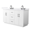 Custom image for White with Matte Black Trim / White Cultured Marble / No Mirror