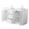 Custom image for White with Brushed Nickel Trim / Carrara Cultured Marble / No Mirror