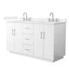 Custom image for White with Brushed Nickel Trim / Carrara Cultured Marble / No Mirror