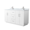 Custom image for White with Brushed Nickel Trim / White Carrara Marble / No Mirror