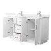 Custom image for White with Brushed Nickel Trim / White Cultured Marble / No Mirror