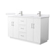 Custom image for White with Brushed Nickel Trim / White Cultured Marble / No Mirror
