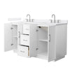 Custom image for White with Brushed Nickel Trim / White Cultured Marble / No Mirror
