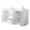 Custom image for White with Brushed Nickel Trim / White Quartz / No Mirror