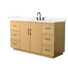 Custom image for Light Oak with Matte Black Trim / White Quartz / No Mirror