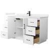 Custom image for White with Matte Black Trim / Carrara Cultured Marble / No Mirror