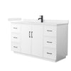 Custom image for White with Matte Black Trim / Carrara Cultured Marble / No Mirror