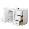 Custom image for White with Matte Black Trim / Carrara Cultured Marble / No Mirror