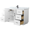 Custom image for White with Matte Black Trim / White Carrara Marble / No Mirror
