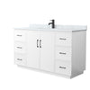 Custom image for White with Matte Black Trim / White Carrara Marble / No Mirror