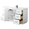 Custom image for White with Matte Black Trim / White Cultured Marble / No Mirror