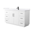 Custom image for White with Matte Black Trim / White Cultured Marble / No Mirror