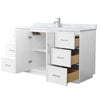 Custom image for White with Brushed Nickel Trim / White Carrara Marble / No Mirror