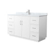 Custom image for White with Brushed Nickel Trim / White Carrara Marble / No Mirror