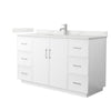 Custom image for White with Brushed Nickel Trim / Giotto Quartz / No Mirror