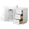 Custom image for White with Brushed Nickel Trim / White Cultured Marble / No Mirror