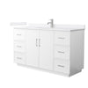 Custom image for White with Brushed Nickel Trim / White Cultured Marble / No Mirror