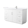 Custom image for White with Brushed Nickel Trim / White Quartz / No Mirror