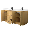 Custom image for Light Oak with Matte Black Trim / Carrara Cultured Marble / No Mirror
