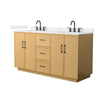 Custom image for Light Oak with Matte Black Trim / Carrara Cultured Marble / No Mirror