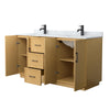 Custom image for Light Oak with Matte Black Trim / White Carrara Marble / No Mirror