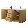 Custom image for Light Oak with Matte Black Trim / White Quartz / No Mirror