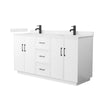 Custom image for White with Matte Black Trim / Carrara Cultured Marble / No Mirror