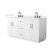 Custom image for White with Matte Black Trim / Carrara Cultured Marble / No Mirror