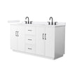 Custom image for White with Matte Black Trim / White Cultured Marble / No Mirror