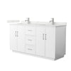 Custom image for White with Brushed Nickel Trim / Giotto Quartz / No Mirror