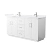 Custom image for White with Brushed Nickel Trim / White Quartz / No Mirror