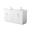 Custom image for White with Brushed Nickel Trim / White Quartz / No Mirror