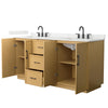 Custom image for Light Oak with Matte Black Trim / Giotto Quartz / No Mirror