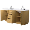 Custom image for Light Oak with Matte Black Trim / White Quartz / No Mirror