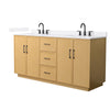 Custom image for Light Oak with Matte Black Trim / White Quartz / No Mirror