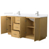 Custom image for Light Oak with Brushed Nickel Trim / White Cultured Marble / No Mirror