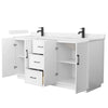 Custom image for White with Matte Black Trim / Carrara Cultured Marble / No Mirror