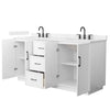 Custom image for White with Matte Black Trim / Carrara Cultured Marble / No Mirror