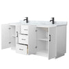 Custom image for White with Matte Black Trim / White Carrara Marble / No Mirror