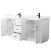 Custom image for White with Matte Black Trim / White Cultured Marble / No Mirror